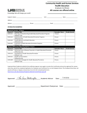 Community Health and Human Services Health Education All ... - uab