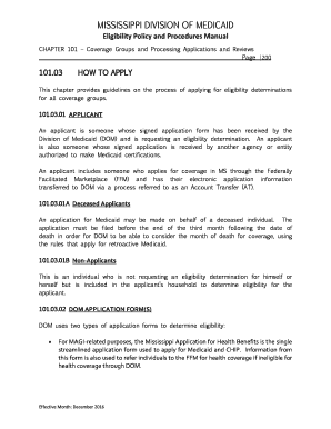 Fillable Online medicaid ms DOM Application Form(s) - Mississippi ...