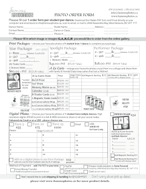 Photo order form - Famous Photos Dance Photography - famousphotos