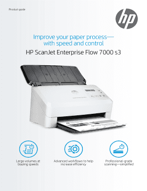 Fillable Online HP ScanJet Enterprise Flow 7000 s3 Sheet-feed ScannerHP   Fax Email Print - pdfFiller