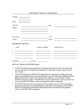 equipment rental agreement terms and conditions Forms and Templates equipment rental agreement terms and conditions Forms and Templates