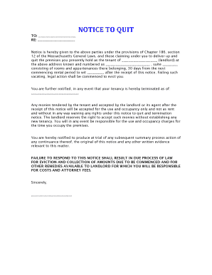 Fillable Online Download Massachusetts Eviction Notice Forms ...