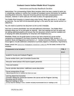 Fillable Online Graduate Course Outline Fillable Word Template Fax Fillable Online Graduate Course Outline Fillable Word Template Fax