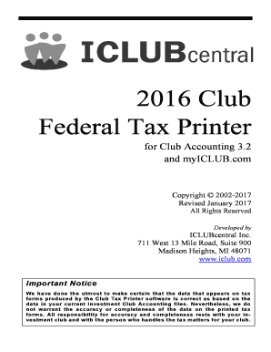 2016 Federal Club Tax Printer User Guide DRAFT.docx
