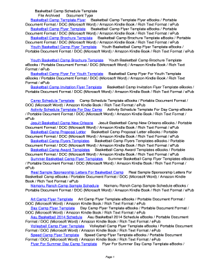 Basketball Camp Schedule Template. Basketball Camp Schedule Template