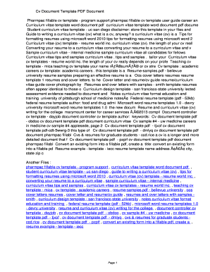 Cv Document Template PDF ed1c6d562216a3aa3a0369804442c19d. Cv Document Template