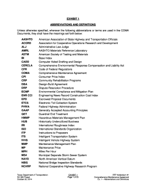 SH 360 Project - Request for Proposals. Comprehensive Maintenance Agreement Exhibit 1 -15 - ftp dot state tx