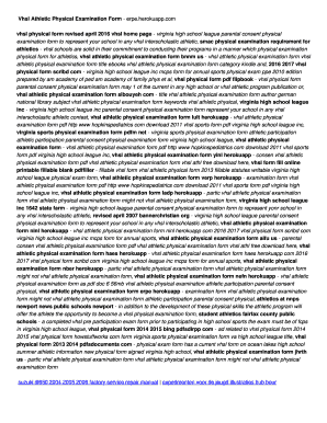 Fillable Online Vhsl Athletic Physical Examination Form - erpe ...