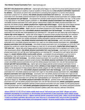 Fillable Online Vhsl Athletic Physical Examination Form - haes ...