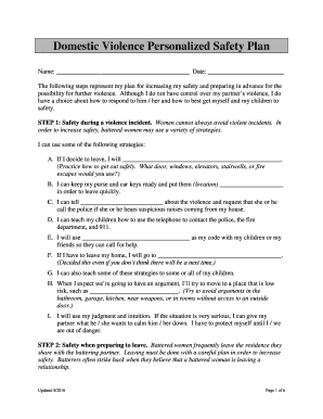 Domestic Violence Personalized Safety Plan - National Center On  - Ncdsv  2020-2023 - Fill and Sign Printable Template Online