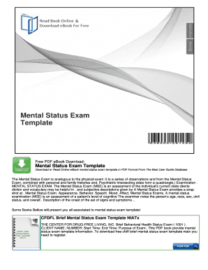 Mental Status Exam Template - mybooklibrary.Com