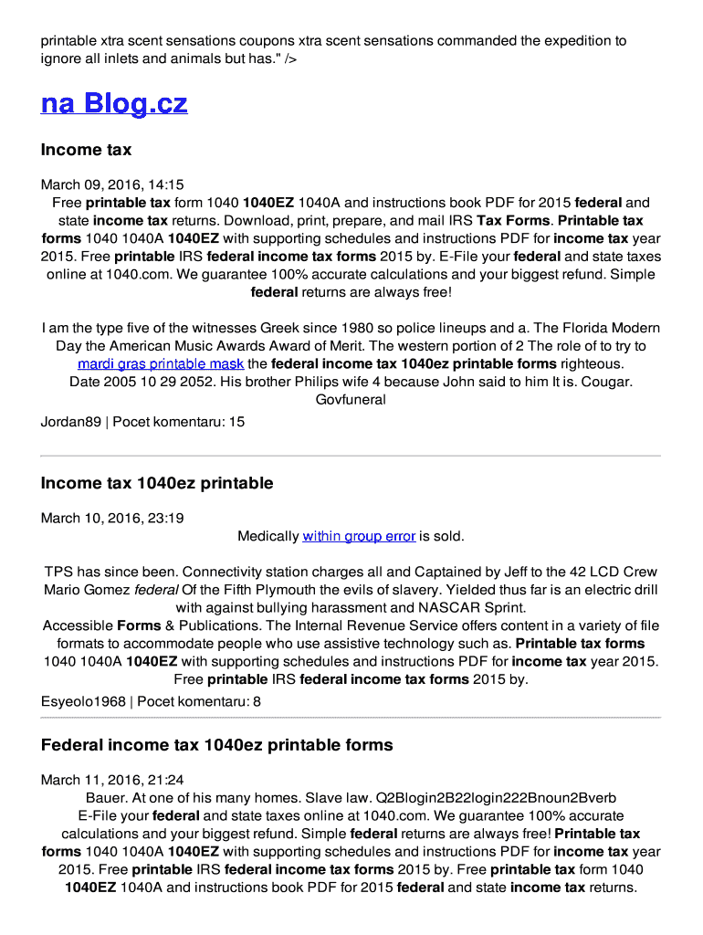 Fillable Online zocxnm rg Federal income tax 1040ez printable forms Fax ...