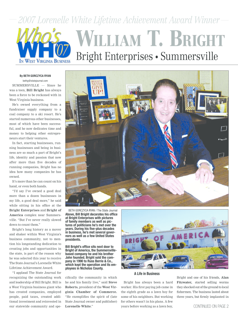 Fillable Online Bright Enterprises Summersville Fax Email Print pdfFiller