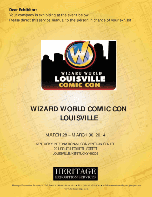 Fillable Online WIZARD WORLD COMIC CON LOUISVILLE Fax Email Print