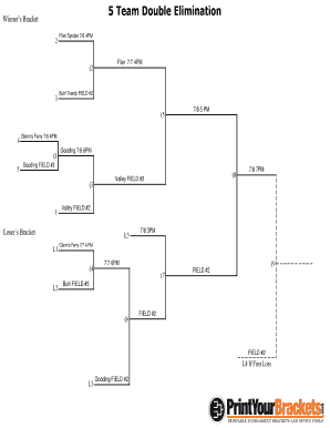 Fillable Online 5 Team Double Elimination Fax Email Print - pdfFiller