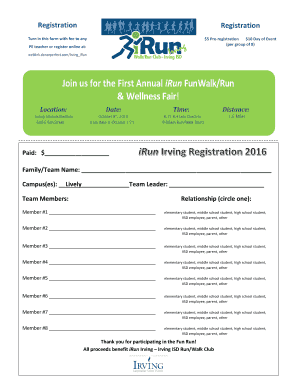 Registration form - English - Irving ISD