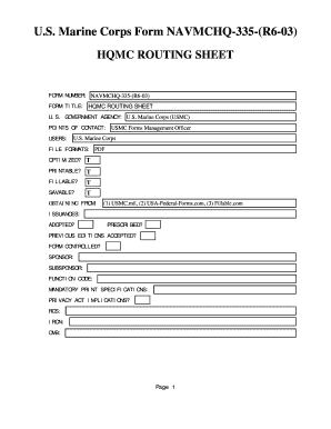 Usmc Routing Sheet Fill Online Printable Fillable Blank