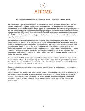 Pre-application Determination of Eligibility for ARDMS Certification: Criminal Matters - ardms