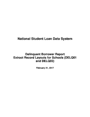 National student loan data system - report delqcmop