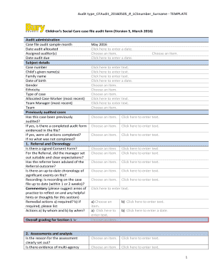 Audit checklist template excel - Case File Audit Example Form / Template - Procedures Online