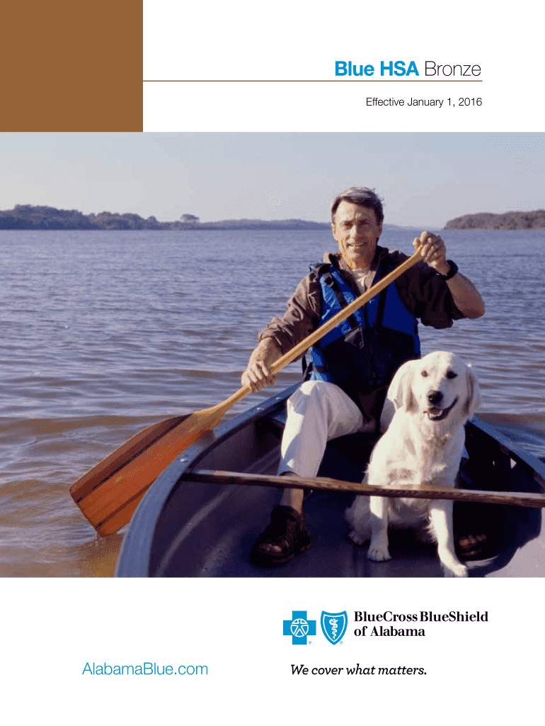 Fillable Online bcbsal Blue HSA Bronze 2016hbi Blue Cross and Blue Shield of Alabama Fax Email