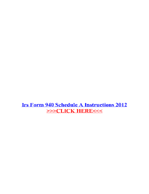 Fillable Online Irs Form 940 Schedule A Instructions 2012 Fax Email ...