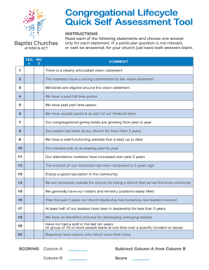 Congregational Lifecycle Quick Self Assessment Tool - Together ...