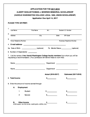 Fillable Online ccc APPLICATION FOR THE 2017-2018 - ccc Fax Email Print ...