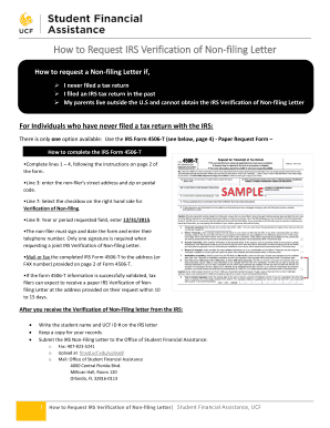 Fillable Online Finaid Ucf How To Request Irs Verification Of Non Fillable Online Finaid Ucf How To Request Irs Verification Of Non