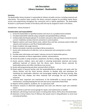 job description for library assistant