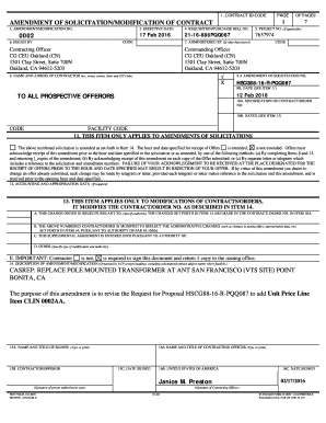 Fillable Online Amendment 0002 for HSCG88-16-R-PQQ087 - BID ... Fax ...