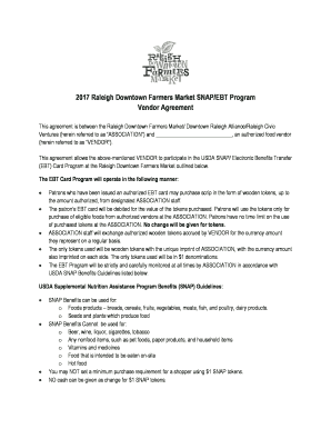 This agreement is between the Raleigh Downtown Farmers Market/ Downtown Raleigh Alliance/Raleigh Civic