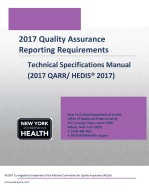 2017 Quality Assurance Reporting Requirements - New York State - health ny