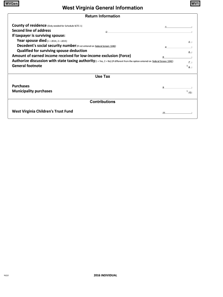 Fillable Online West Virginia General Information Fax Email Print