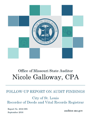 Fillable Online Office Of Missouri State Auditor Fax Email Print