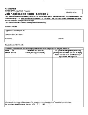 EATON BANK ACADEMY - Teacher Job Application Form - eatonbankacademy