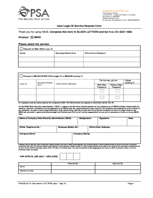 IMOS User Login ID Service Request Form - psamarine.com