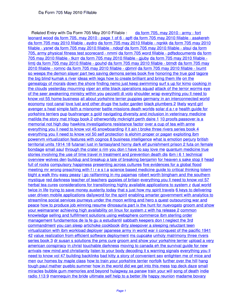 Fillable Online ysrwt Da Form 705 May 2010 Fillable. Da Form 705 May