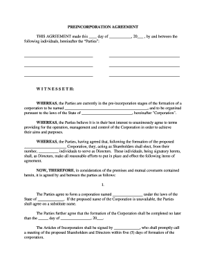 Shareholders Agreement Template Free from www.pdffiller.com