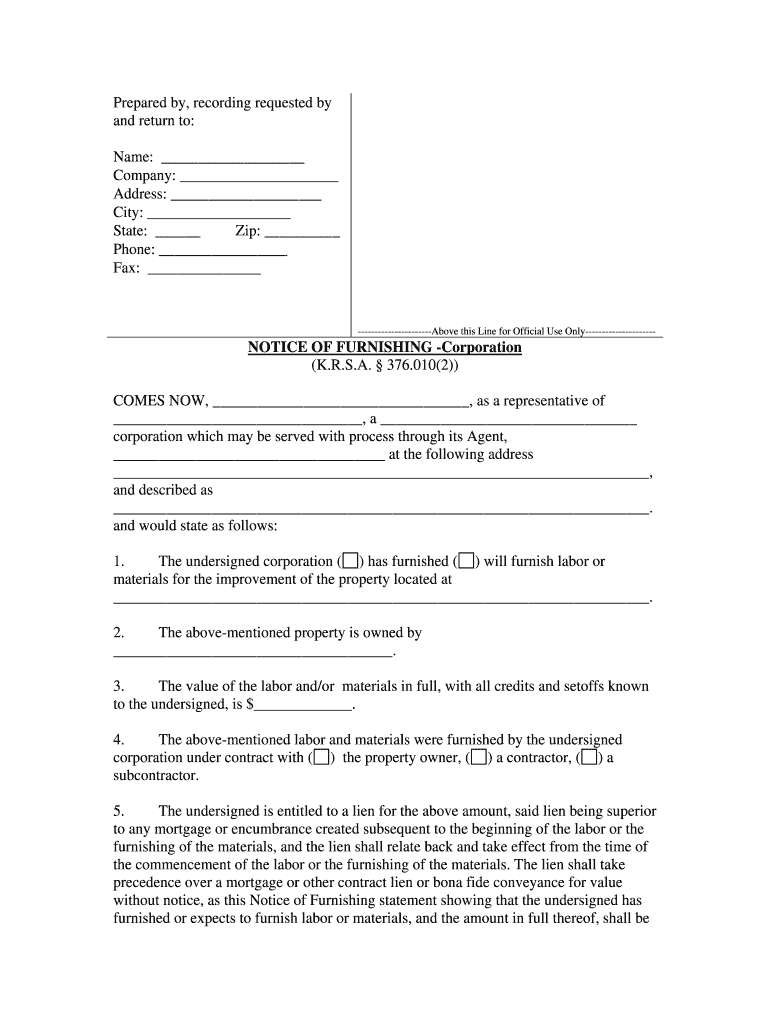 Printable Intent To Lien Form Customize And Print