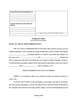 blank alabamawarrenty deed for with right of surviorship to print form