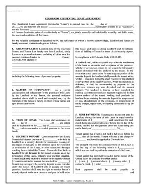 Colorado Residential Rental Lease Agreement