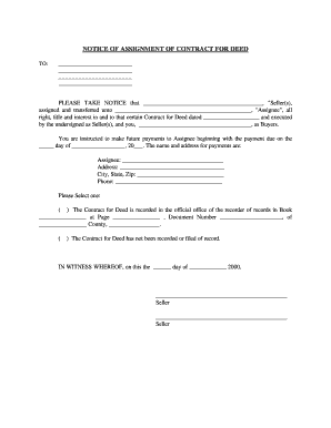 Oklahoma Notice of Assignment of Contract for Deed