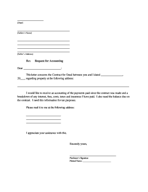 Request for Accounting Letter