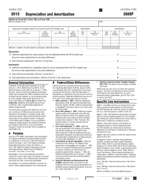 California Depreciation and Amortization Form 3885F