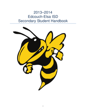 Edcouch-Elsa ISD Secondary Student Handbook Acknowledgment Form