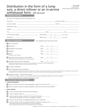 Lincoln DirectorSM Retirement Distribution Form