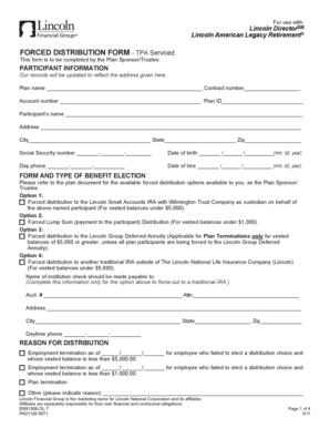 Lincoln Forced Distribution Form