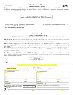 Indiana Annual Withholding Tax Form WH-3