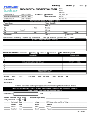Treatment Authorization Form